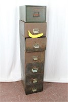 Vintage Metal Filing Cabinet & File Box