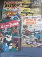 Lot of 6 Vintage Comics Andy Panda, Justice League