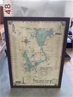 Large Iowa Great Lakes Treasure map