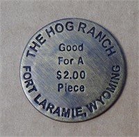 Brass Brothel Whore House Style Token Hog Ranch