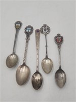 800/ Mixed Silver Collectors Spoons, Souvenir