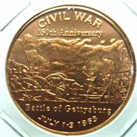 1 oz fine copper coin civil war Battle of