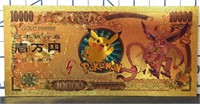 24k gold-plated Pokemon banknote