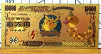 24K gold-plated Pokemon banknote