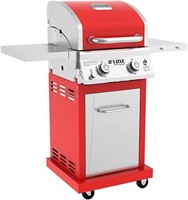 Deluxe 2 Burner Propane Barbecue Gas Grill, Red