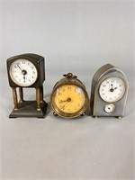 (3) German Miniature Clocks