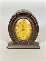 New Haven Mini Horseshoe Bakelite Clock