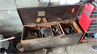 Vintage Wood Toolbox and Contents