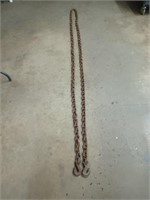 20 ft 3/8 in chain with two hooks
