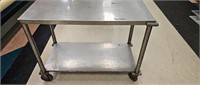 Stainless Steel T Prep able on Casters