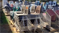 Pallet Of Brown Stacking Chairs