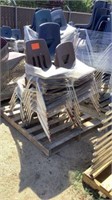 Pallet Of Misc Brown & Blue Stacking Chairs