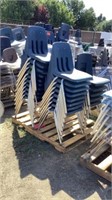 Pallet Of Blue Stacking Chairs