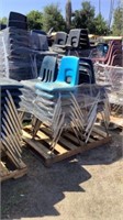 Pallet Of Blue & Light Blue Stacking Chairs