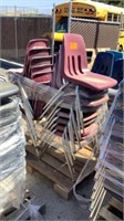 Pallet Of Red Stacking Chairs
