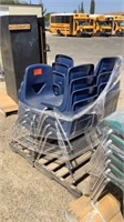 Pallet Of Blue Stacking Chairs