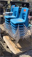 Pallet Of Stacking Chairs Blue & 1- Green