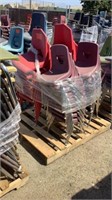 Pallet Of Stacking Chairs Red & Purple