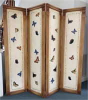 Vintage Four Panel Butterfly Room Divider