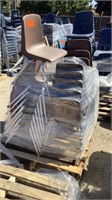 Pallet Of Stacking Chairs Brown