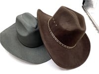 2 COWBOY HATS-1 FELT, 1 WOVEN PLASTIC