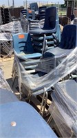 Pallet Of Stacking Chairs Blue