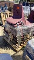 Pallet Of Stacking Chairs Mauve