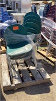 Pallet Of Stacking Chairs Green