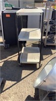 Metal Cart W/ 3 Shelfs On Wheels