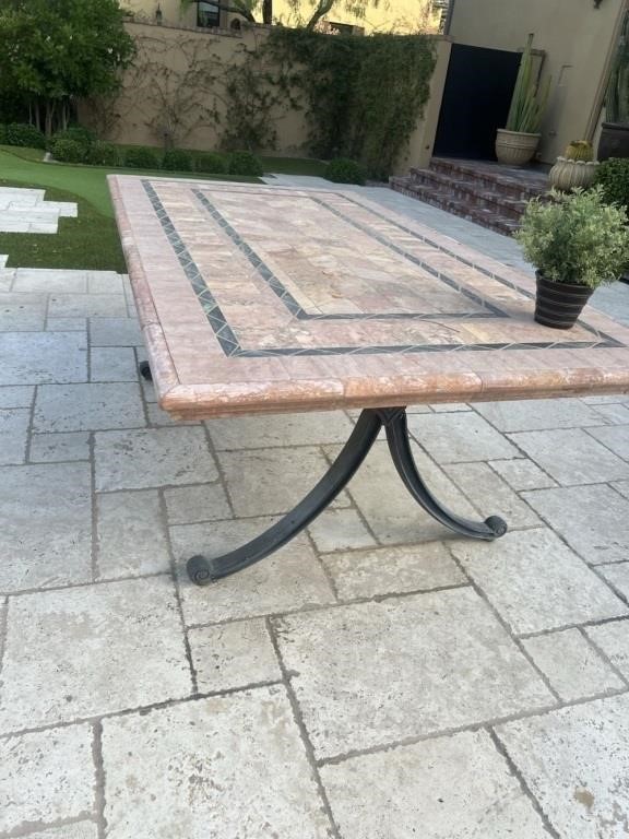 Stone /Travertine Tile Top Patio Table