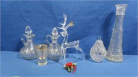 Glass Oil/Vineger Pitchers, Glass Vase & more