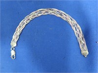 Italian Braided Silver Bracelet-7"