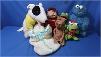 Stuffed Animals-Kermit, Cookie Monster, Cabbage