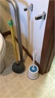 Toilet brush and plunger
