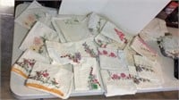 Assorted embroidered pillowcases