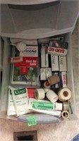Assorted bandaids, tape, medical supplies