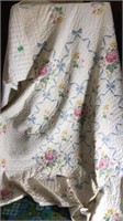 Handmade Embroidered Quit. Has yellowed