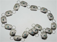 STERLING TURQUOISE CONCHO BELT