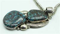 NAVAJO TURQUOISE STERLING NECKLACE