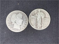 1909 BARBER AND 1930 STANDING LIBERTY QUARTER