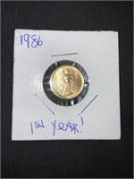 1986 GOLD EAGLE 5 DOLLAR