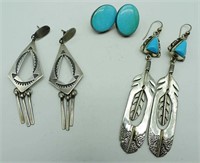 (3) PIERCED STERLING EARRING SETS