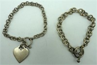 (2) ROLO LINK STERLING BRACELETS 7 1/2"