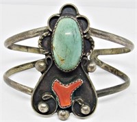 TURQUOISE & CORAL SOUTHWEST CUFF