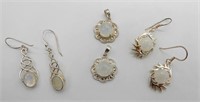 MOONSTONE & STERLING JEWELRY LOT