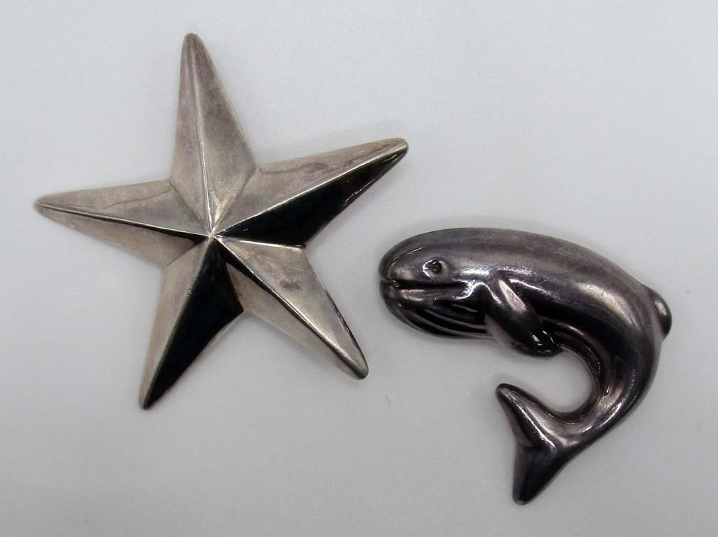 (2) Sterling Pins