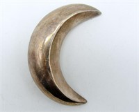 Sterling Crescent Moon Brooch