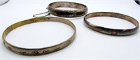 (3) Sterling Bangle Bracelets