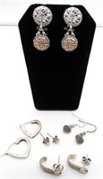 (5) PAIR STERLING FASHION EARRINGS