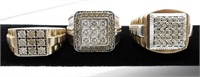 (3) MENS DRESS RINGS CLASSIC STYLE